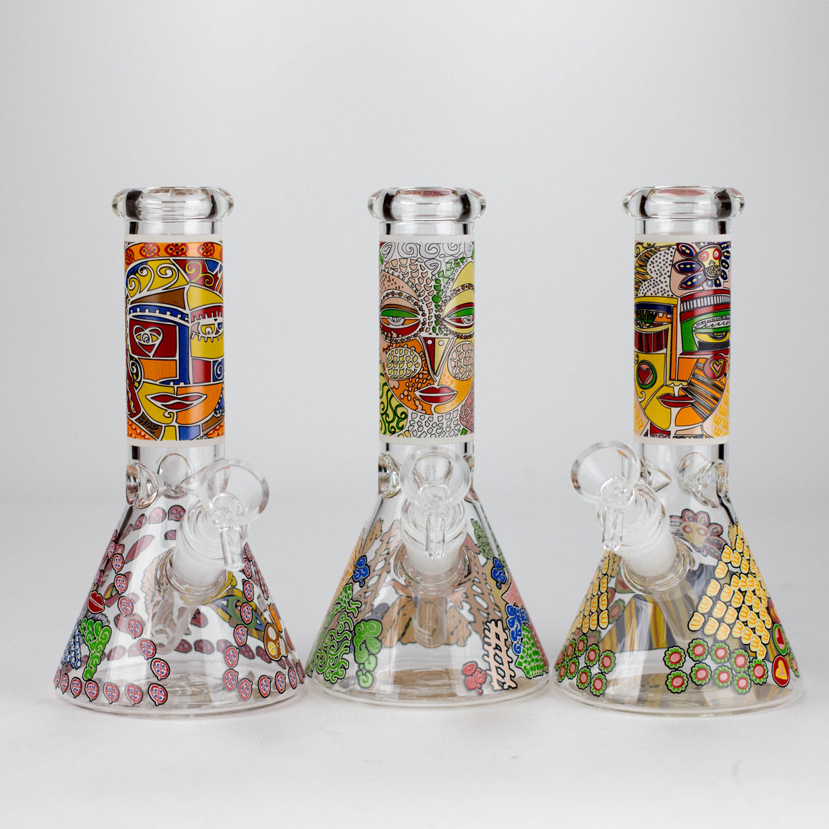 8" Abstract Art Design Glass Beaker Bong Glass Bong 777 Smoke