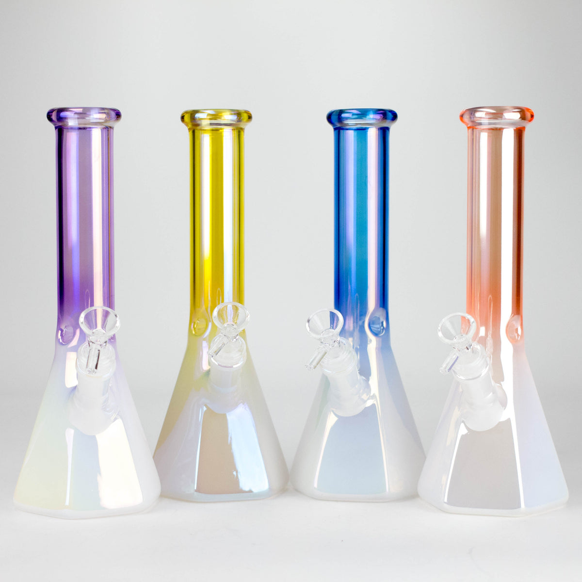 10" Smoke On The Ice Two-Tone Glass Beaker Bong with Octagon Base Glass Bong 777 Smoke
