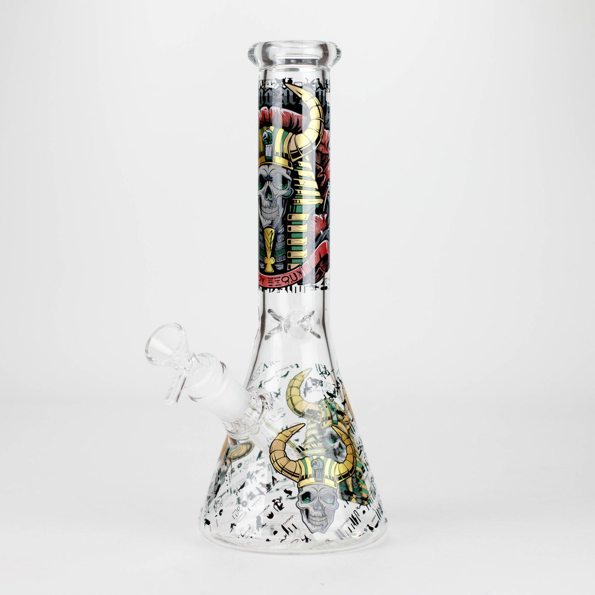 10" King Of Death Design Glass Beaker Bong Glass Bong 777 Smoke Design1