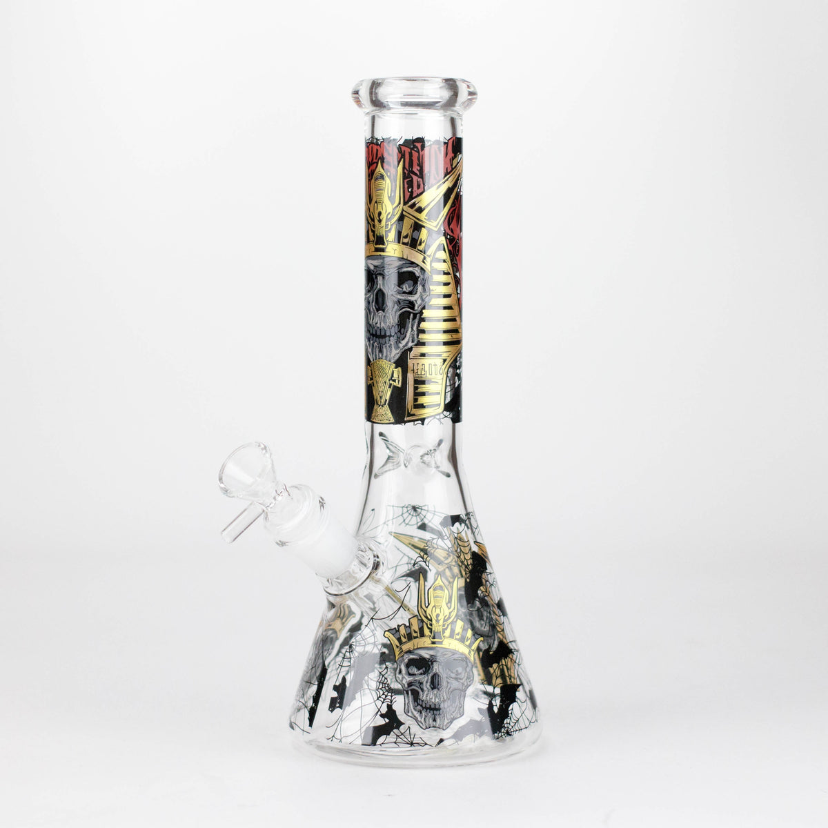 10" King Of Death Design Glass Beaker Bong Glass Bong 777 Smoke Design4