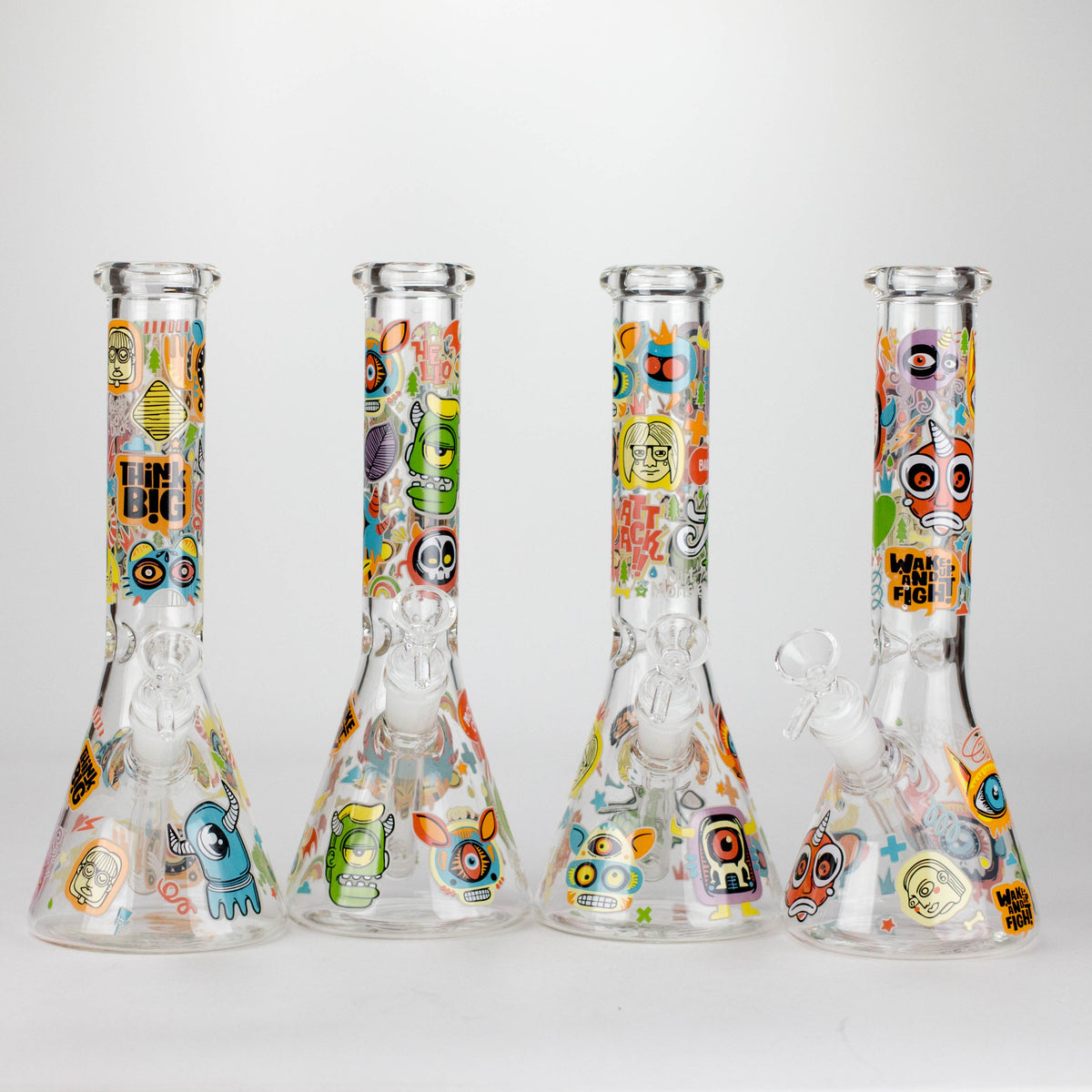 10" Monster Graffiti Design Glass Beaker Bong Glass Bong 777 Smoke