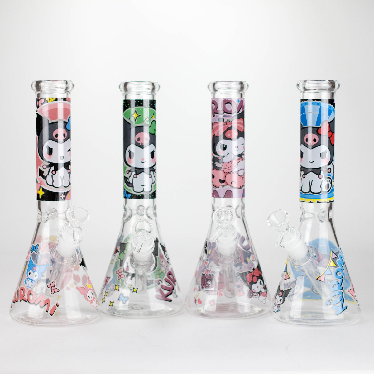 10" Cartoon Girl Design Glass Beaker Bong Glass Bong 777 Smoke