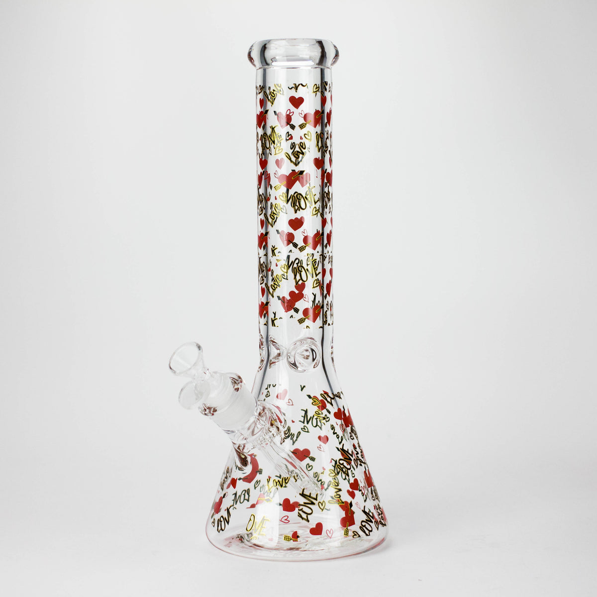 14" Love Design 7mm Thick Heavy Duty Glass Beaker Bong