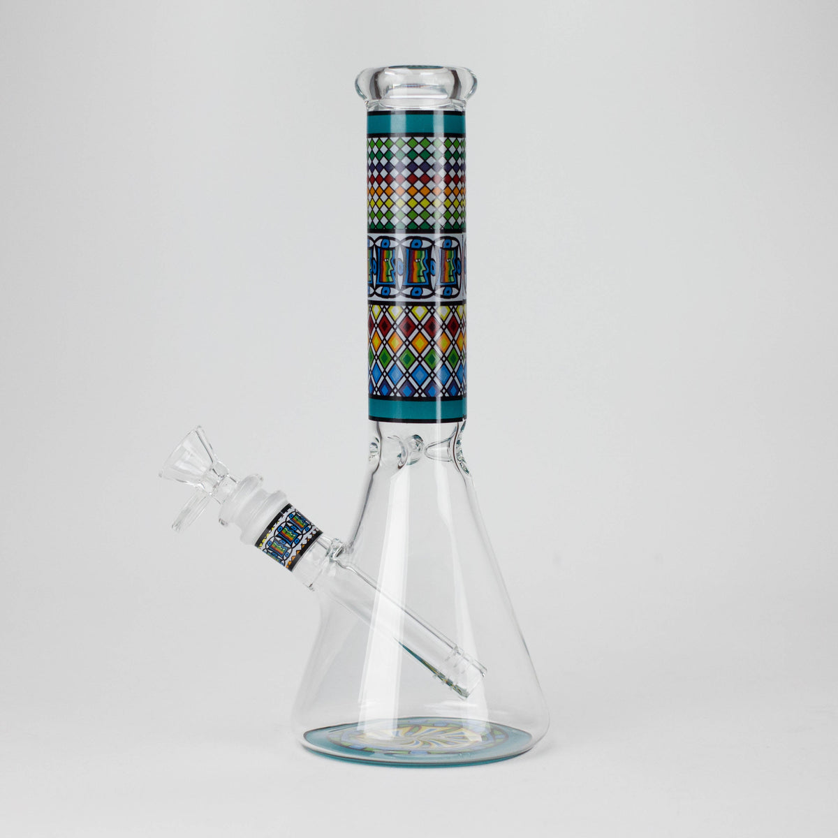 10" Prism Mosaic Design Glass Beaker Bong