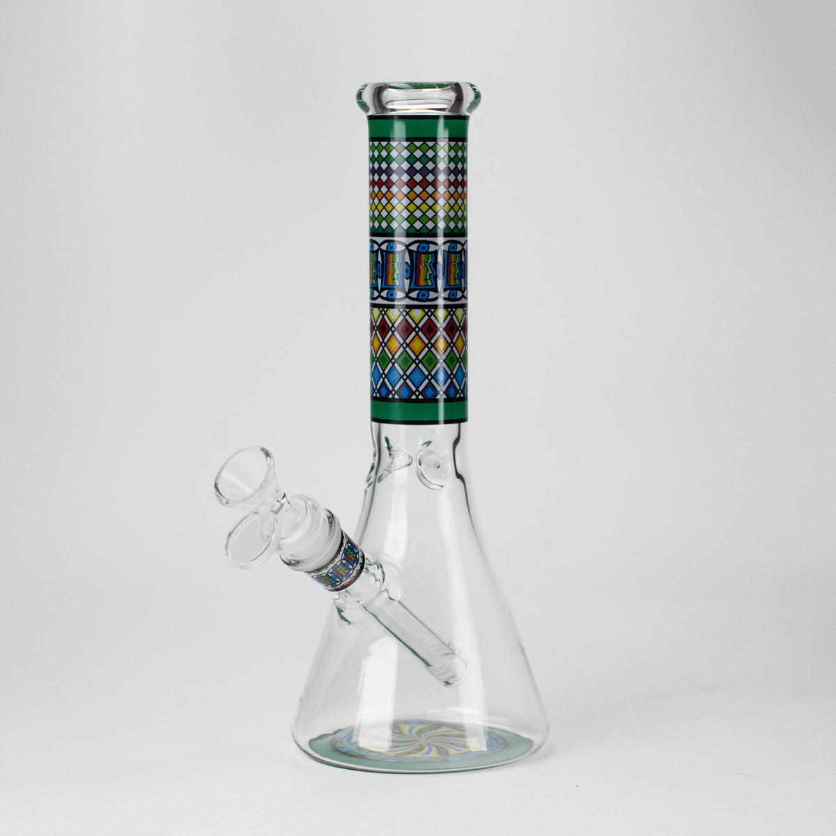 10" Prism Mosaic Design Glass Beaker Bong