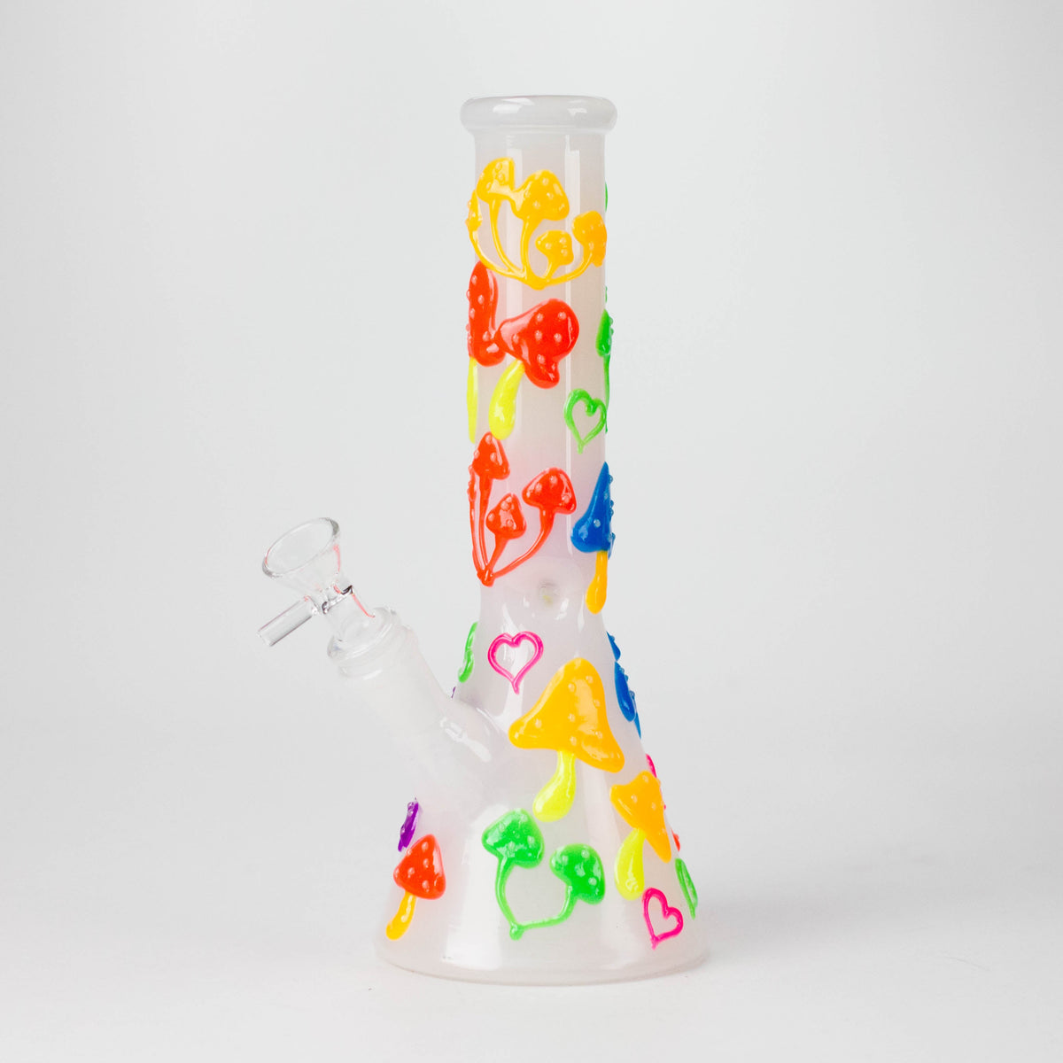 10" 3D Love Mushroom Design Glass Beaker Bong Glass Bong 777 Smoke