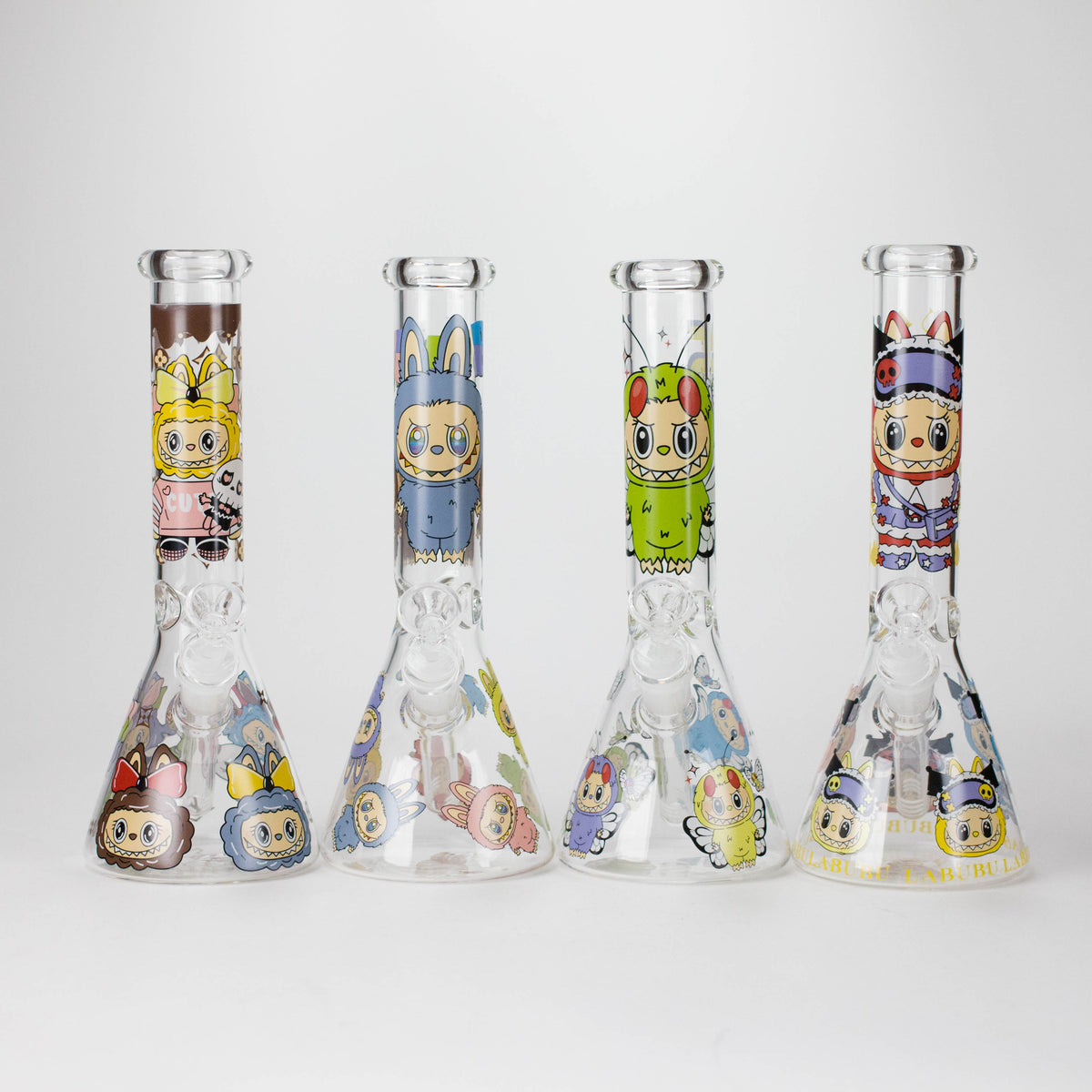 10" Lovely Cartoon Design Glass Beaker Bong