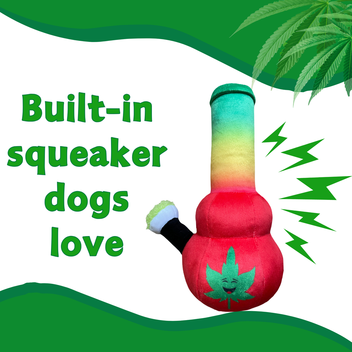 Bo da Bong - Parody Plush Rasta Color Squeaker Dog Toy - 9" For Pet PAW20
