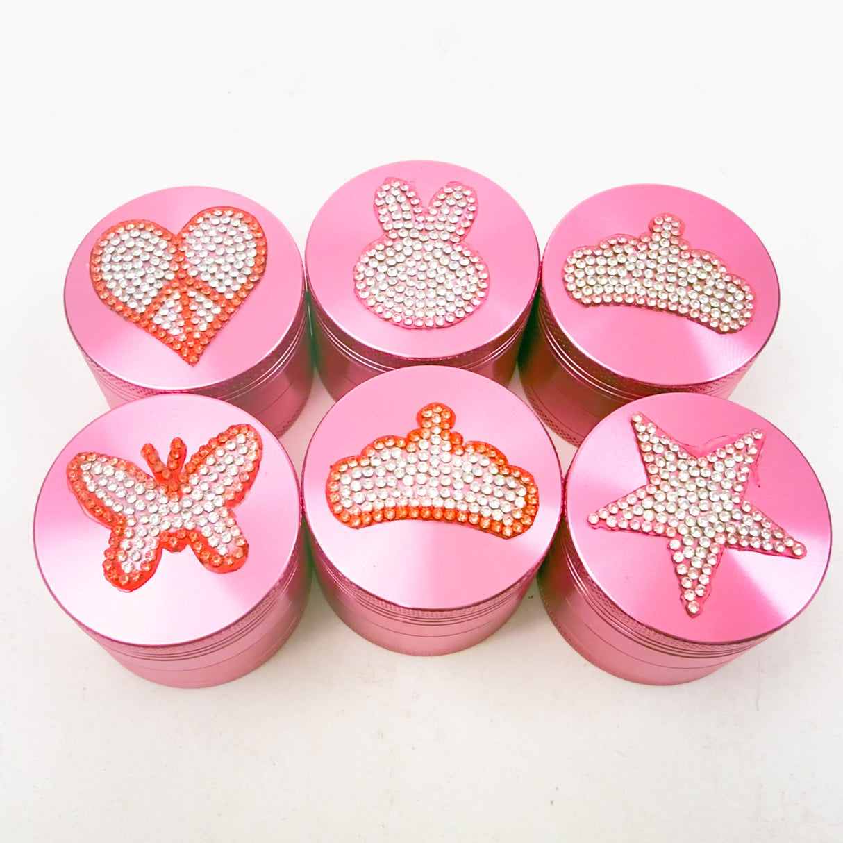 2" Valentine’s Day Design Aluminum Pink Grinder – 4-Layer (Box of 12) Display Pack 777 Smoke