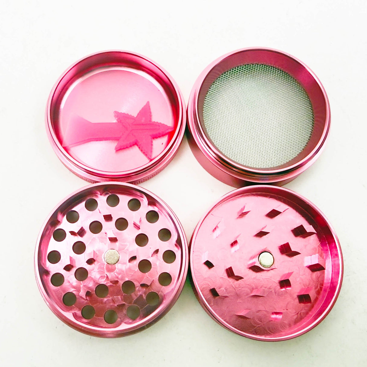 2" Valentine’s Day Design Aluminum Pink Grinder – 4-Layer (Box of 12) Display Pack 777 Smoke