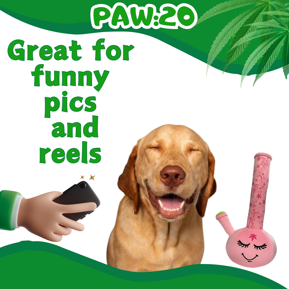 Harmony Bong - Parody Plush Squeaky Dog Toy - 10" For Pet PAW20
