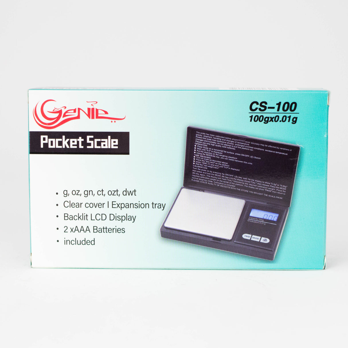 Genie | CS-100 Pocket Scale – 100g × 0.01g Scale BB Canada