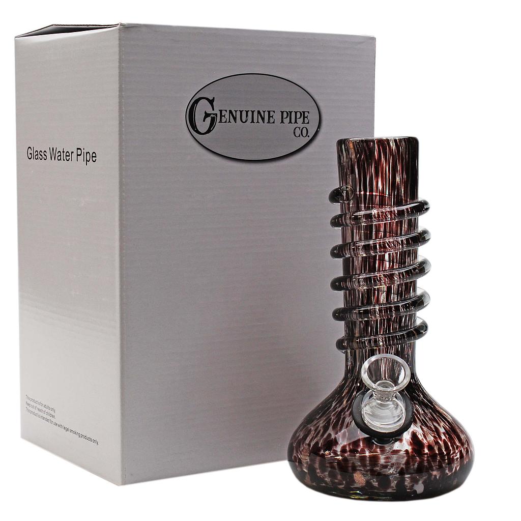 Genuine Pipe Co | 8" Oval Base Premium Softglass Bong Glass Bong Maq Distributors Black