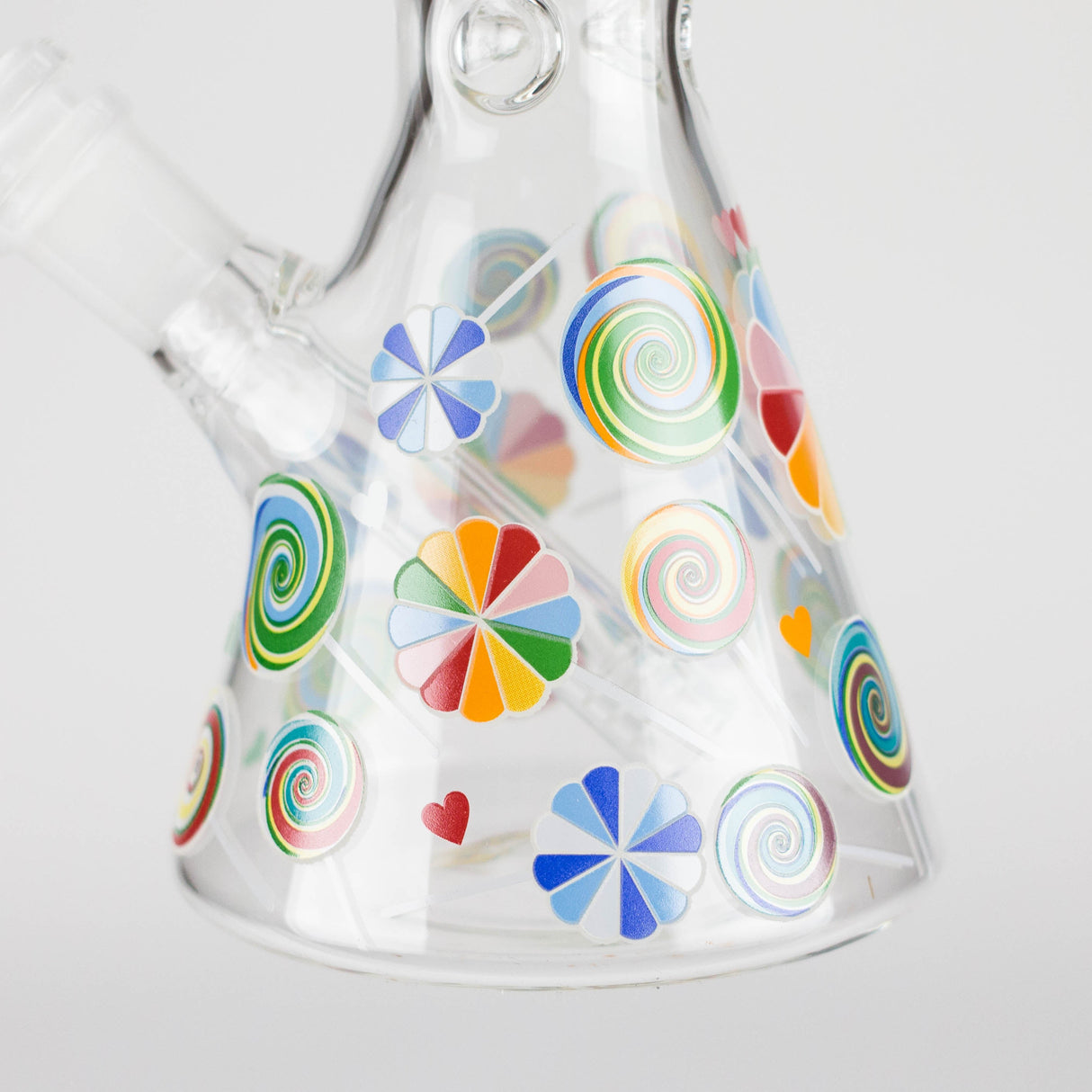 10" Glass Beaker Bong – Lollipops Design (Glow in the Dark) Glass Bong 777 Smoke