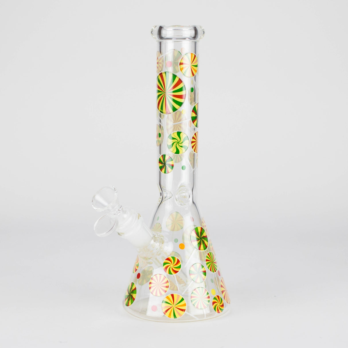 10" Glass Beaker Bong – Lollipops Design (Glow in the Dark) Glass Bong 777 Smoke Design2