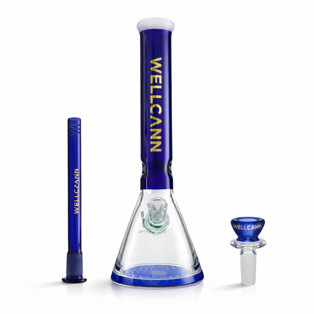 WELLCANN | 15" Thickened Base Geometric Beaker Glass Bong Glass Bong Super Supplys Inc
