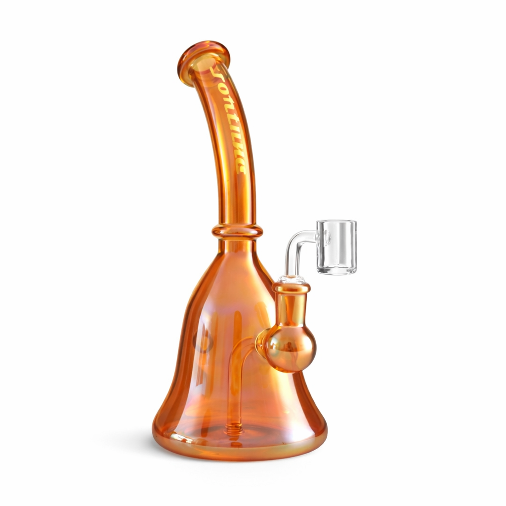 Fortune | 9" Iridescent Glass Rig Glass Bong Fortune Amber