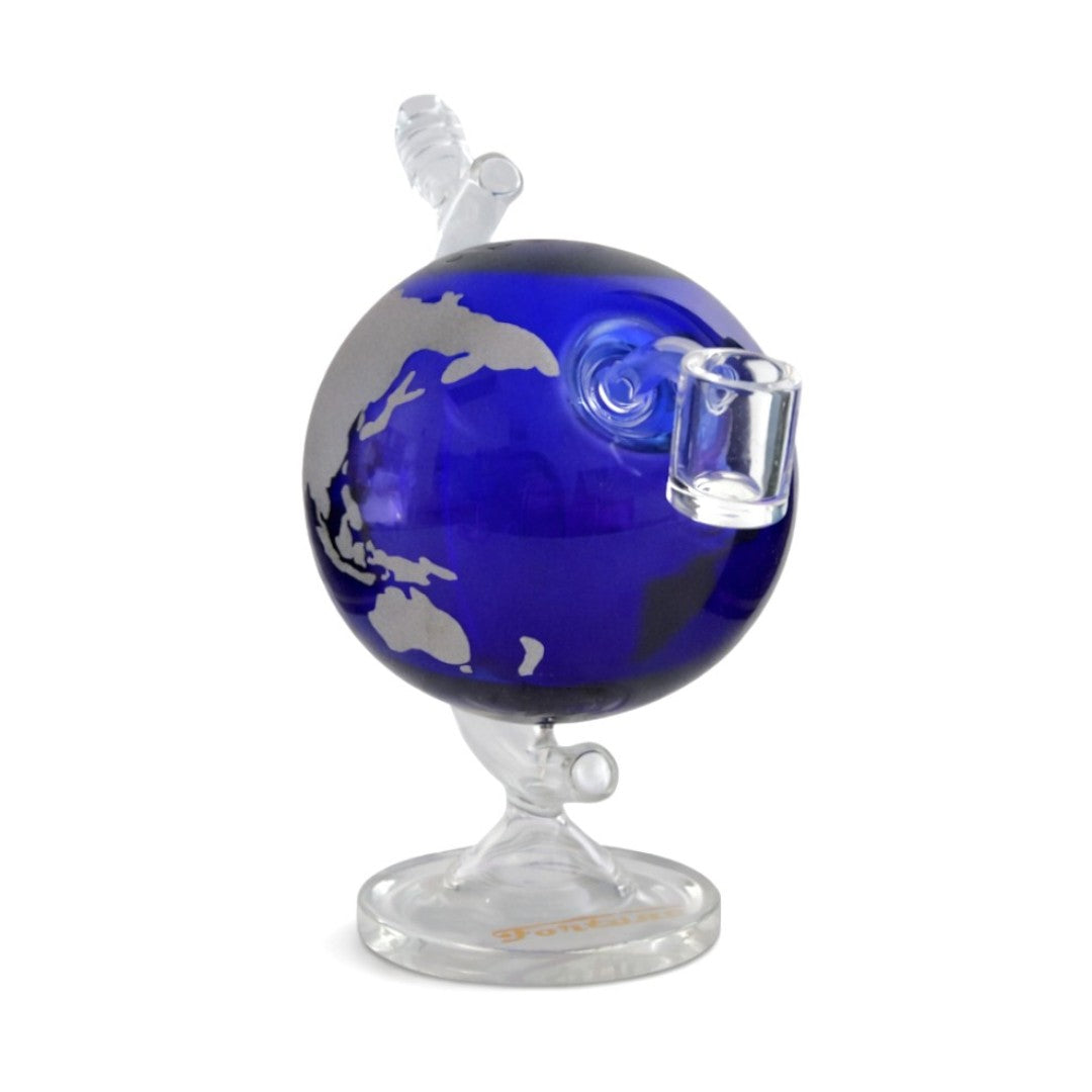Fortune | 7.5" Globe World Map Glass Bong – 14mm Joint Glass Bong Fortune Blue