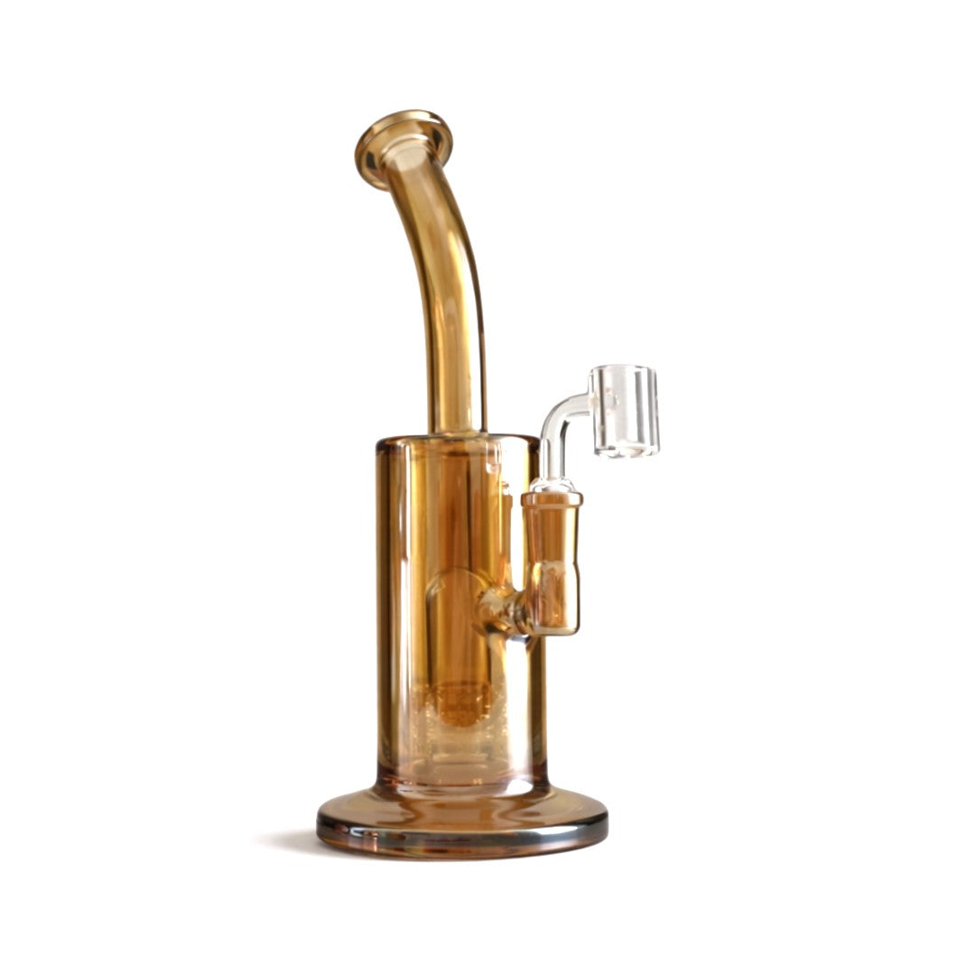 Fortune | 10" Matrix Perc Glass Dab Rig Glass Bong Fortune Gold Chrome