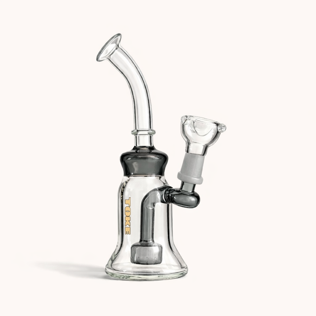 Toke | 8" Glass Dab Rig with Circ Perc Glass Rig Super Supplys Inc T-Black