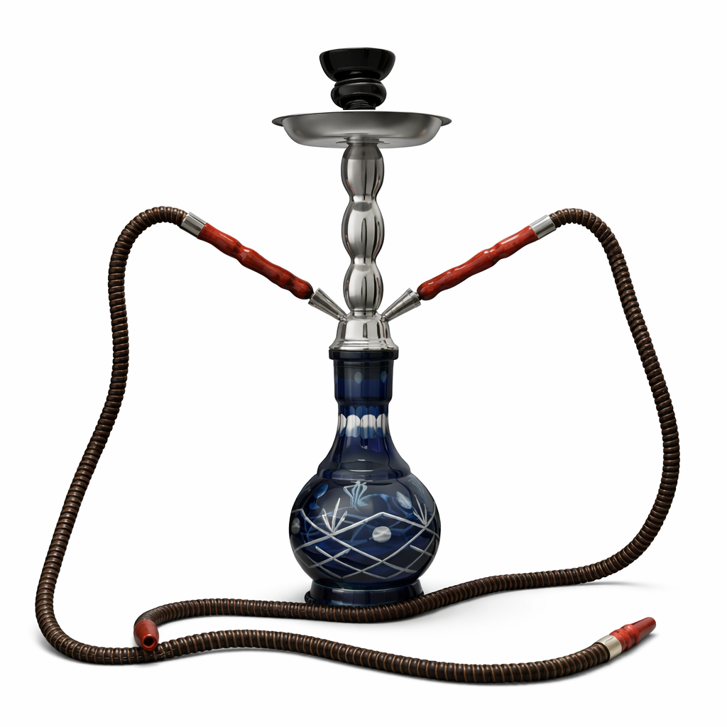 18" Traditional Dual Hose Glass Hookah – Classic Engraved Design Hookah Super Supplys Inc