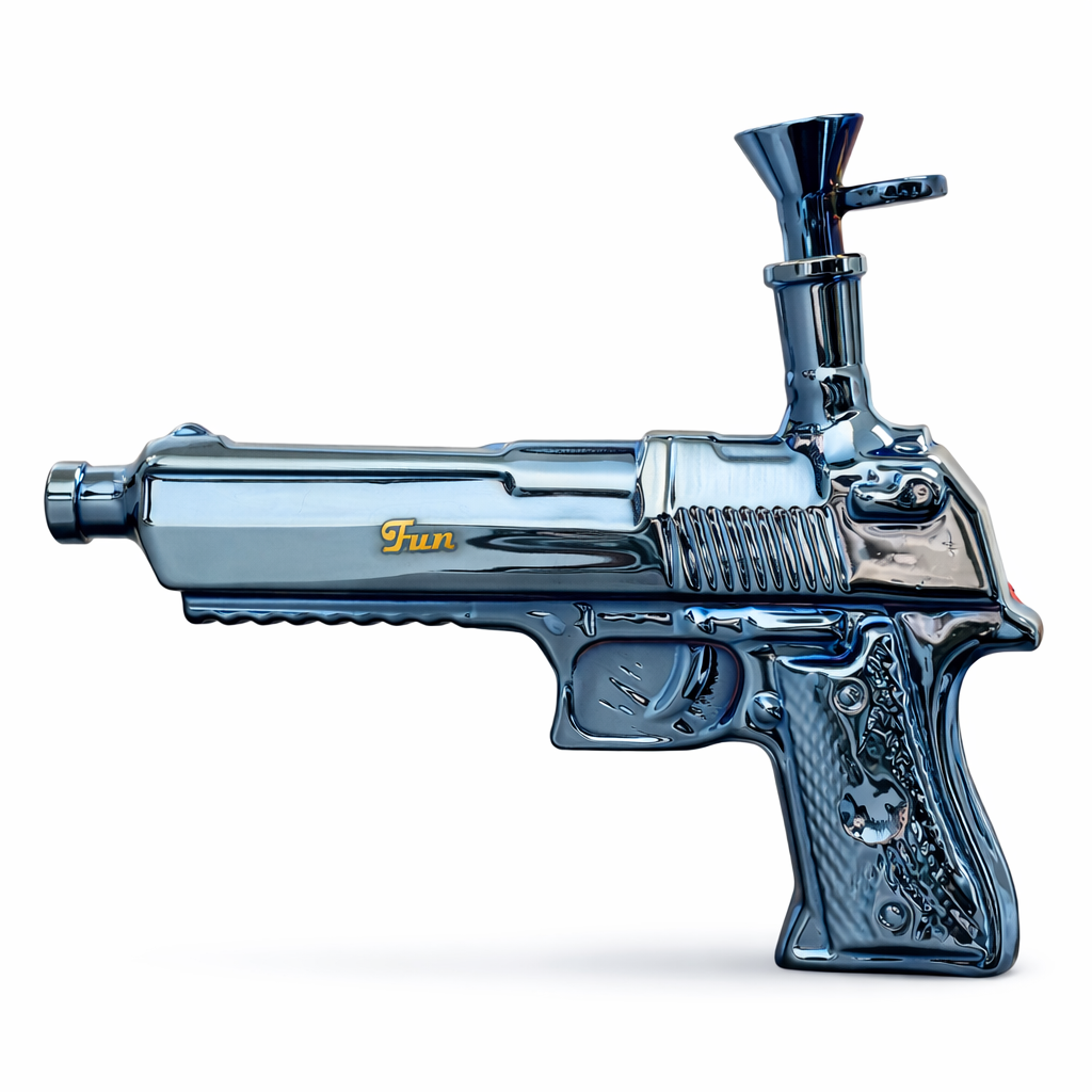 Fortune | 8″ Desert Eagle Electroplated Waterpipe Glass Bong Fortune Electric Blue