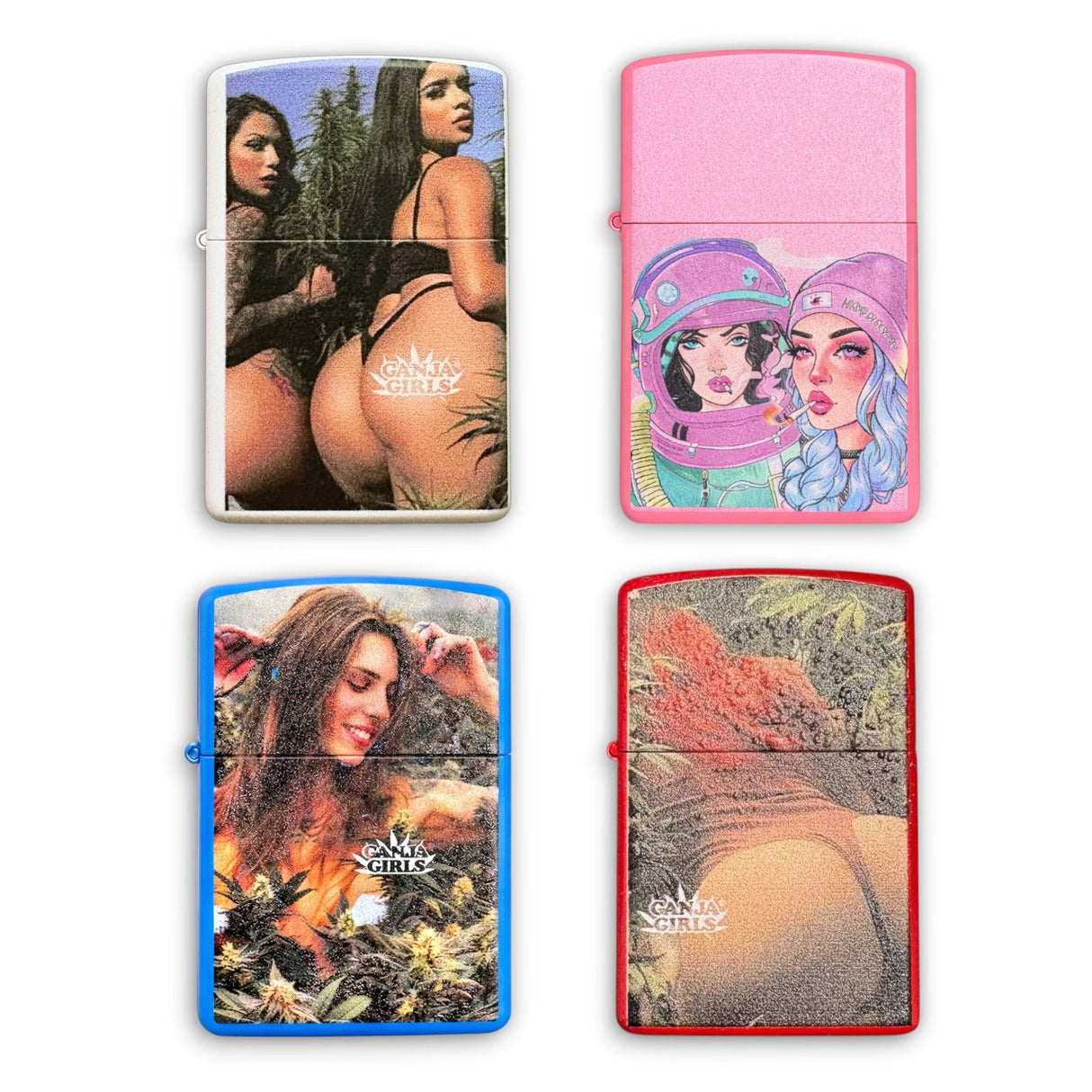 Ganja Girl Metal Oil Lighter – 24PC Assorted Counter Display