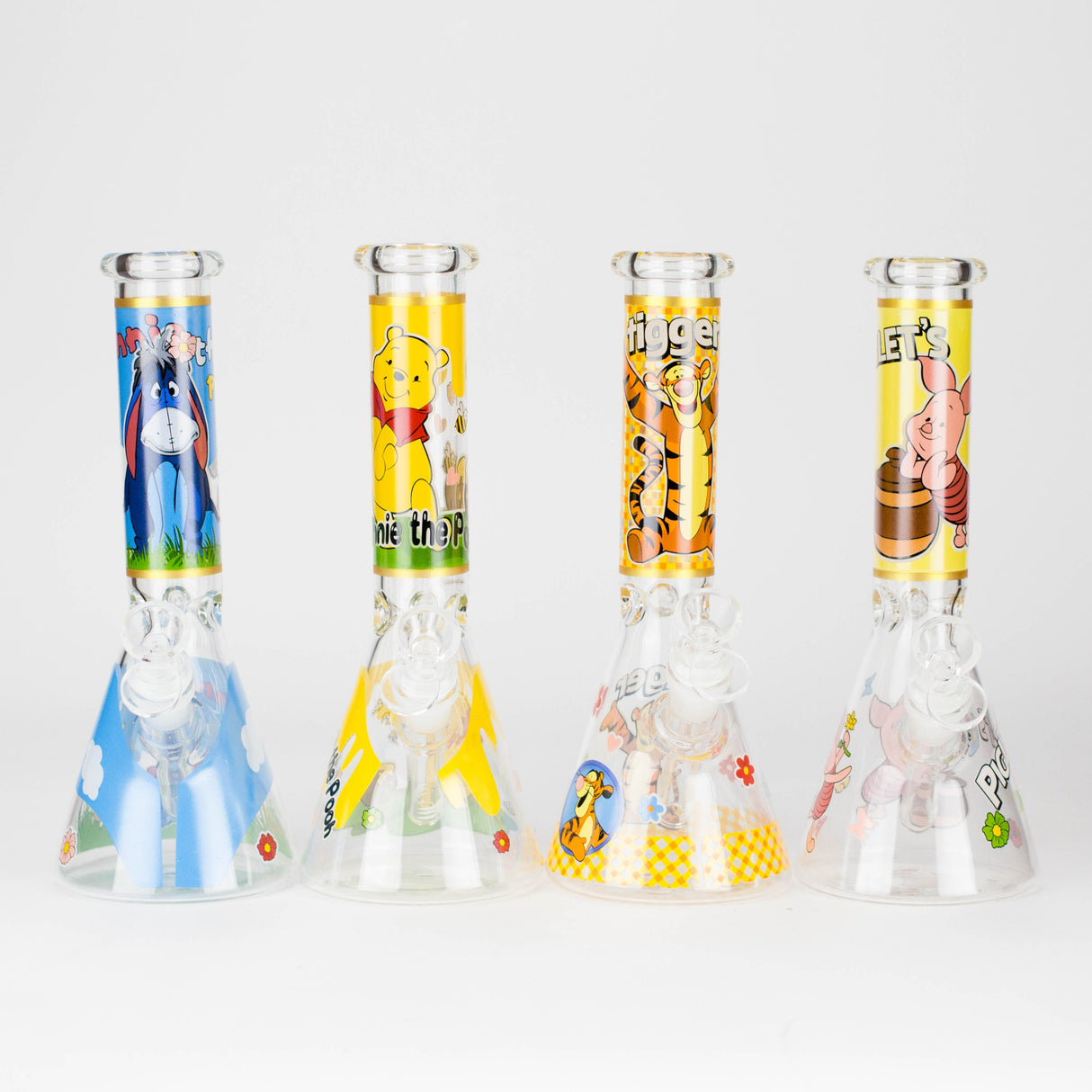 10" Cute Animals Design Glass Beaker Bong