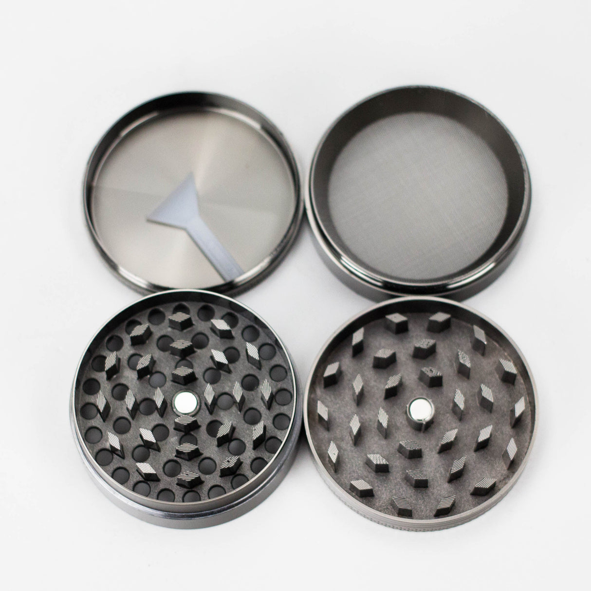 Spider Gun Metal Grinder 52mm 4 parts Box of 12 Display Pack NIBO Distribution