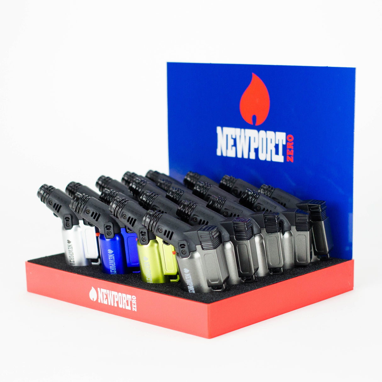 Newport - Metal Zero Side Torch Lighter - 20pcs Display Torch NIBO Distribution
