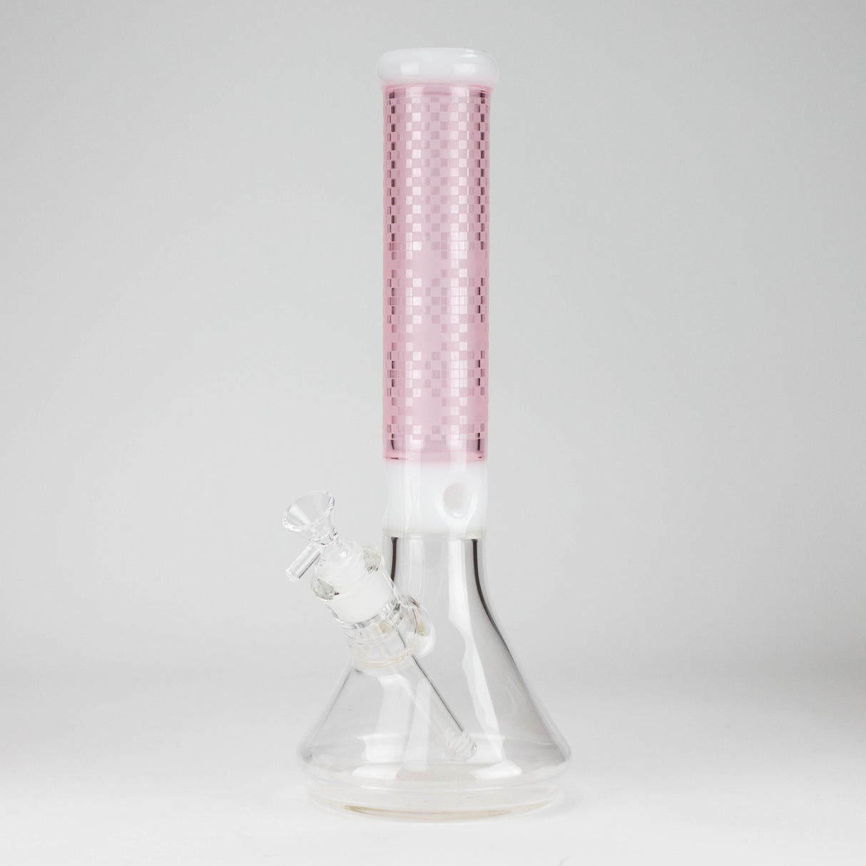 Z14" Glass Bong with Mosaic Art Design - 7mm Thick Glass Bong 777 Smoke Pink