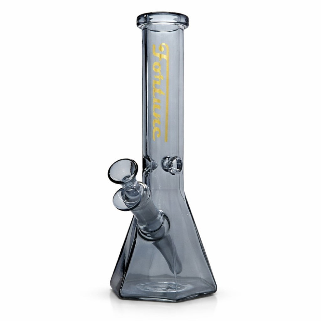 Fortune | 10" Pyramid Beaker Bong Glass Bong Fortune T-Black