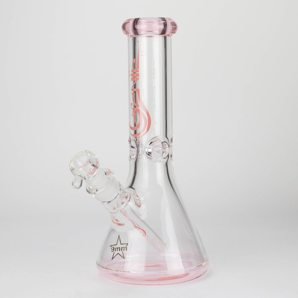 Genie | 12" Classic Beaker Bong – 9 mm Thick Clear Glass ( F7-001 ) Glass Bong ONE Pink