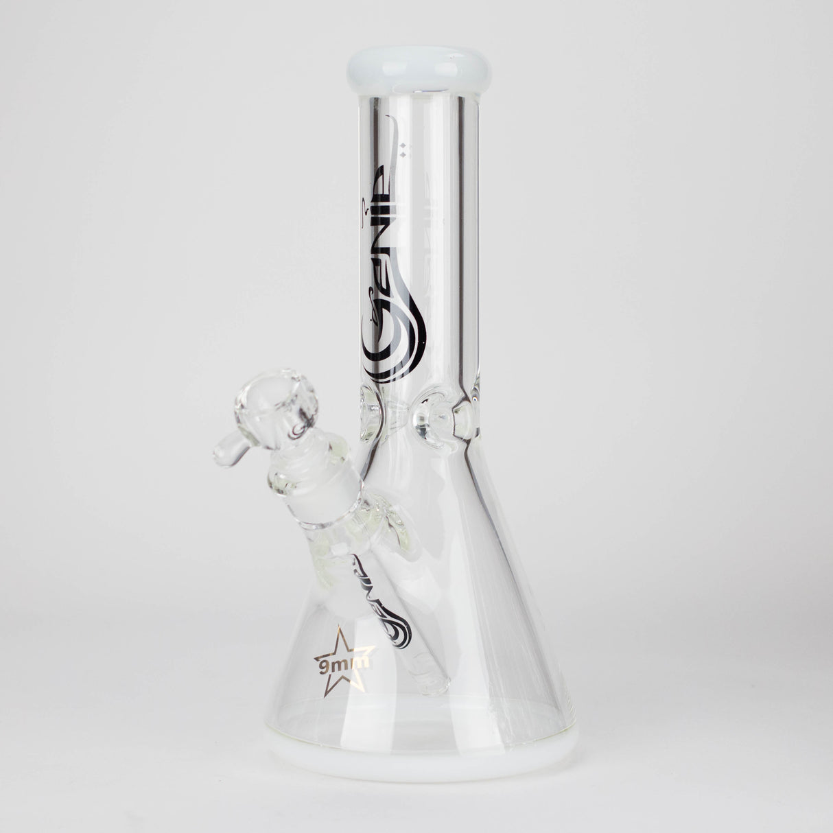 Genie | 12" Classic Beaker Bong – 9 mm Thick Clear Glass ( F7-001 ) Glass Bong ONE White