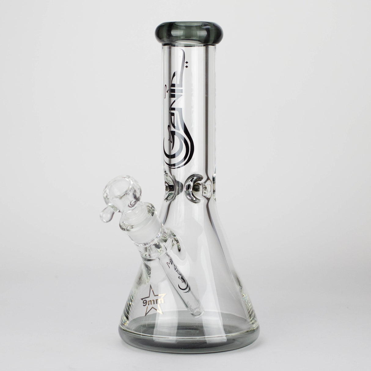 Genie | 12" Classic Beaker Bong – 9 mm Thick Clear Glass ( F7-001 ) Glass Bong ONE T-Black