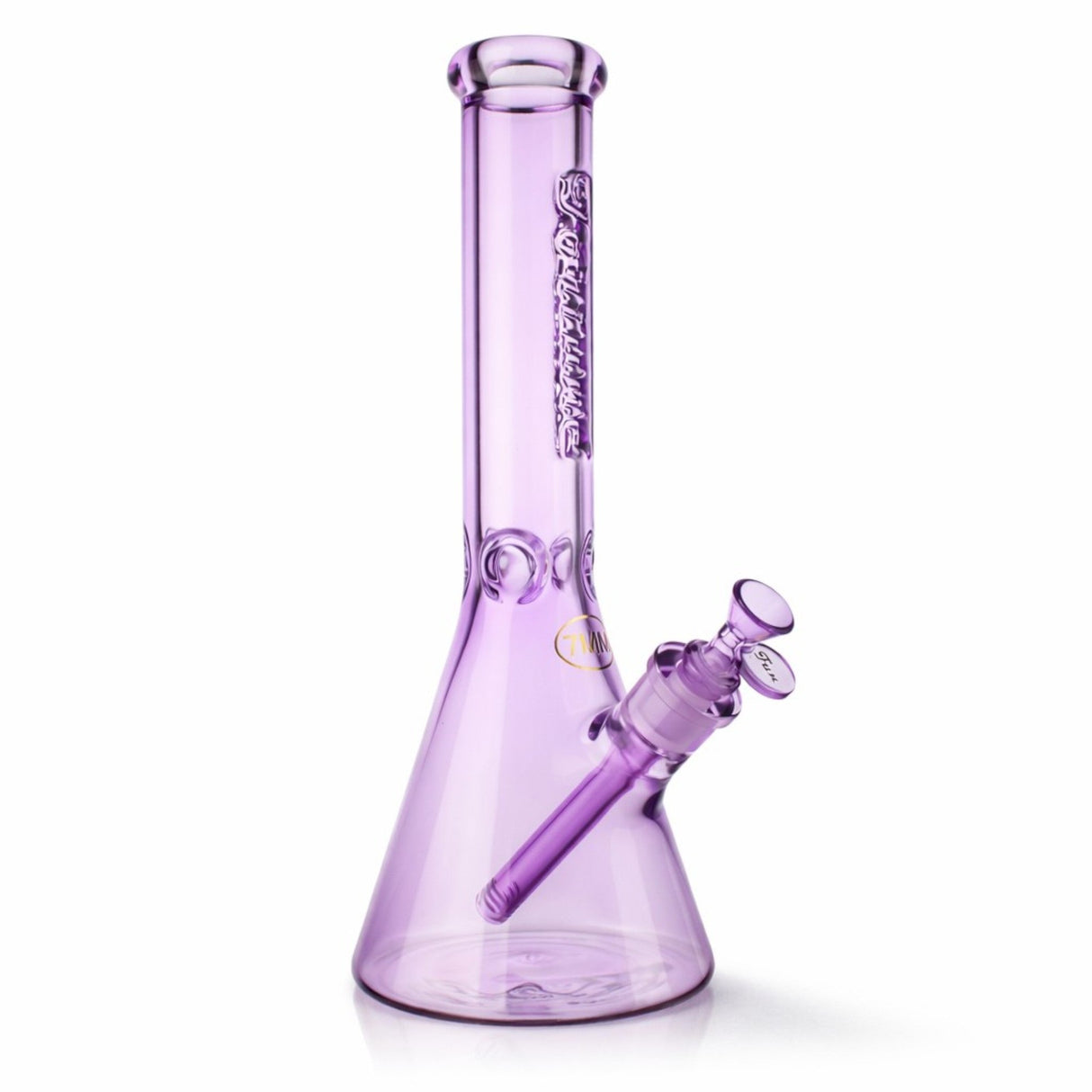 Fortune | 14" 7mm Engraved Color Beaker Bong Glass Bong Fortune Purple