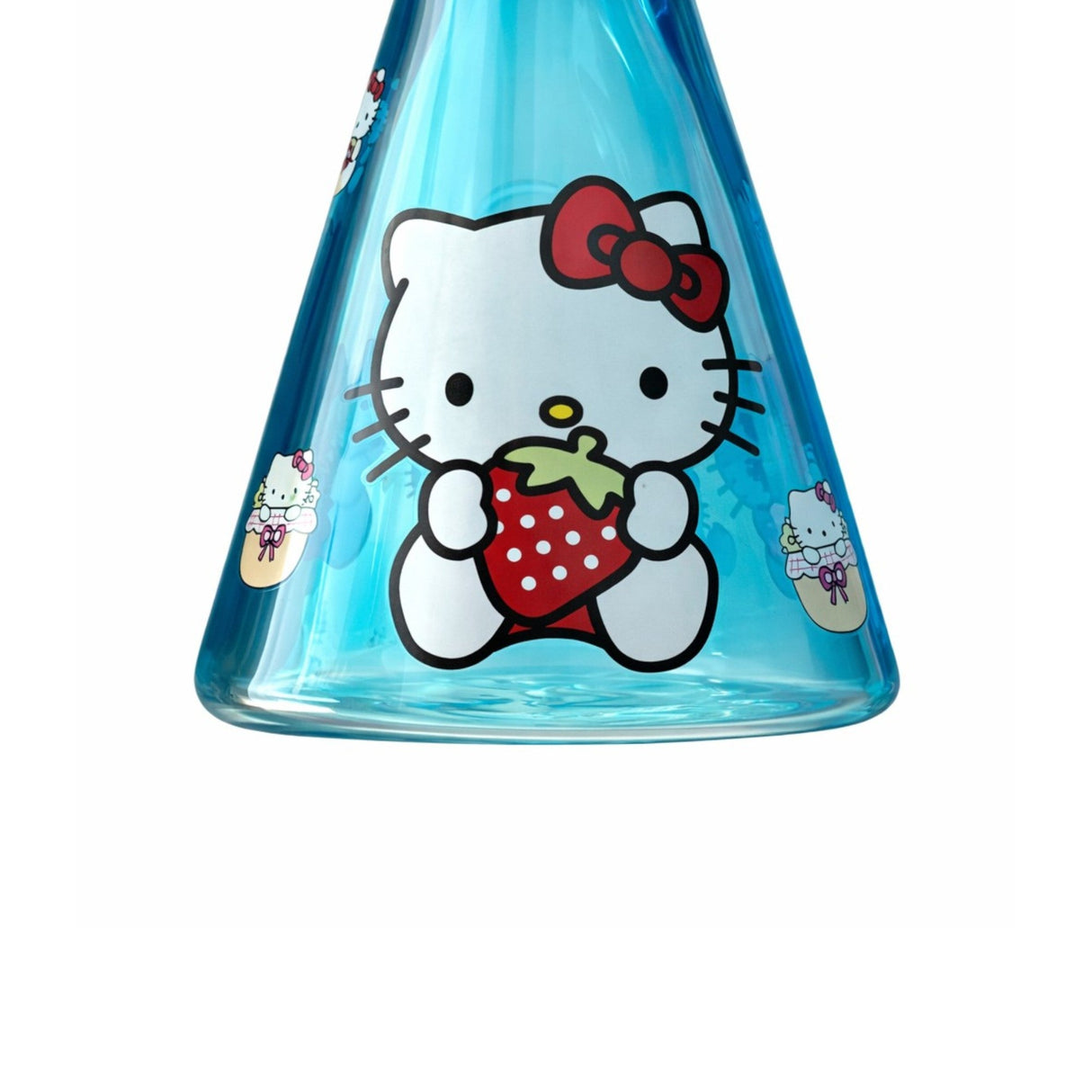 14" 7mm Pink Kitty Graphic Beaker Bong Glass Bong Super Supplys Inc