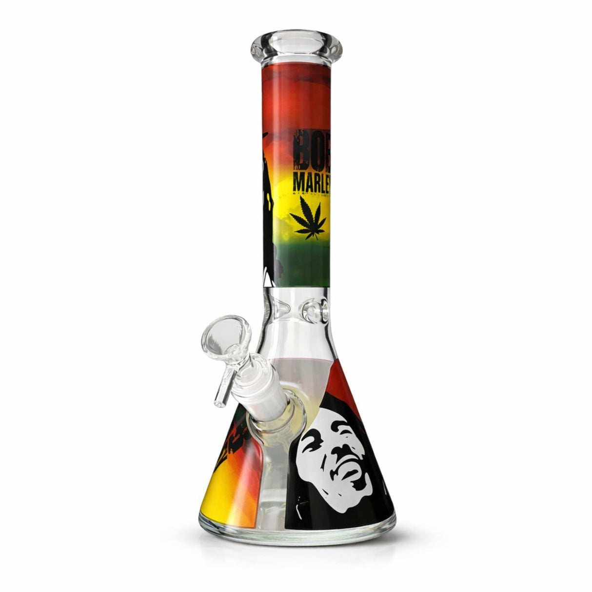 Vibe Series 10” Graphic Beaker Bong Glass Bong Super Supplys Inc Reggae Gradient Portrait