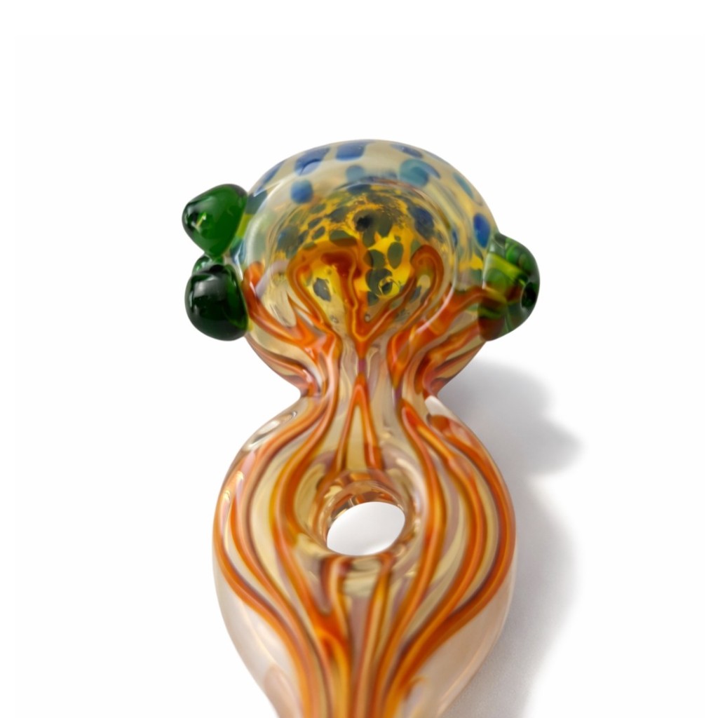 5” Artistic Double Glass Hand Pipe-Assorted Color Glass Pipe Super Supplys Inc