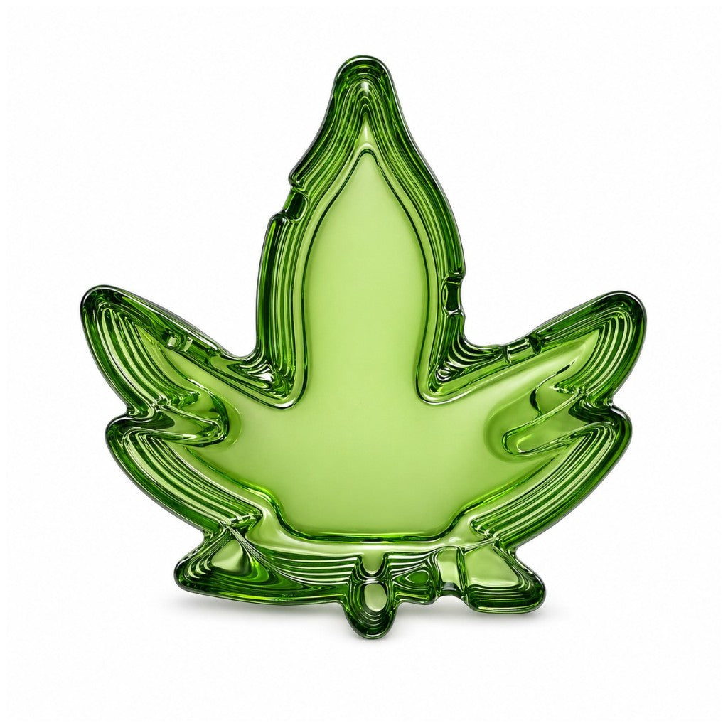 5“*5” Leaf Design Glass Ashtray Glass Ashtray Super Supplys Inc
