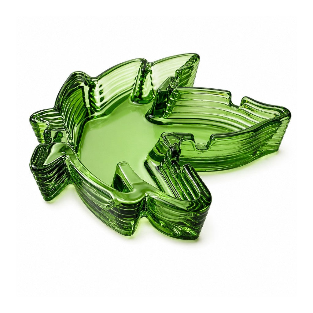 5“*5” Leaf Design Glass Ashtray Glass Ashtray Super Supplys Inc