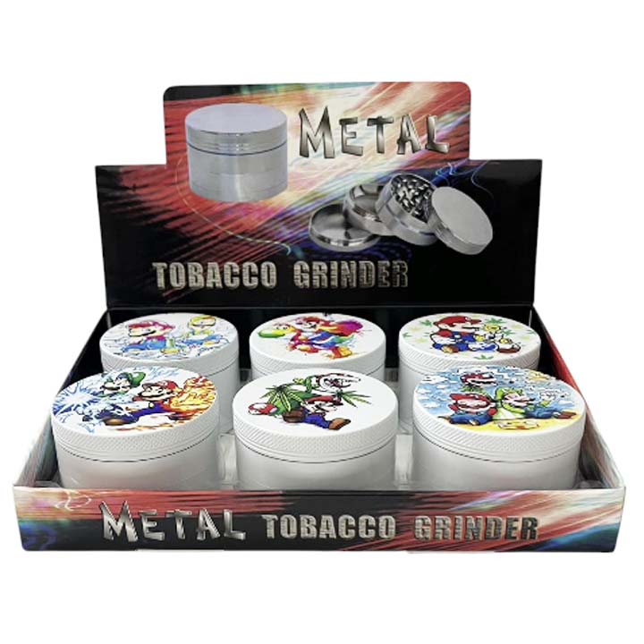 63*42mm ToonCloud Zinc Grinder-6 Assorted Design-6 Pcs/Display Display Pack Super Supplys Inc