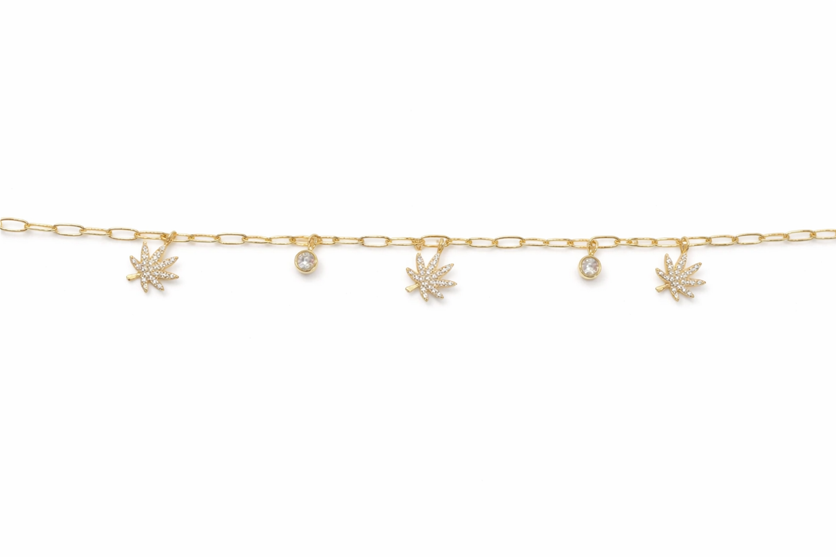 18K GOLD CHARMED BRACELET Jewelry The Kush Girls