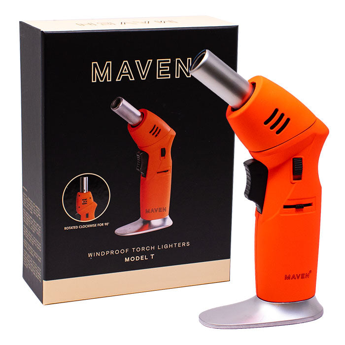 Maven | Model T Windproof Torch Lighters -Single Torch Maple Craft Inc Orange