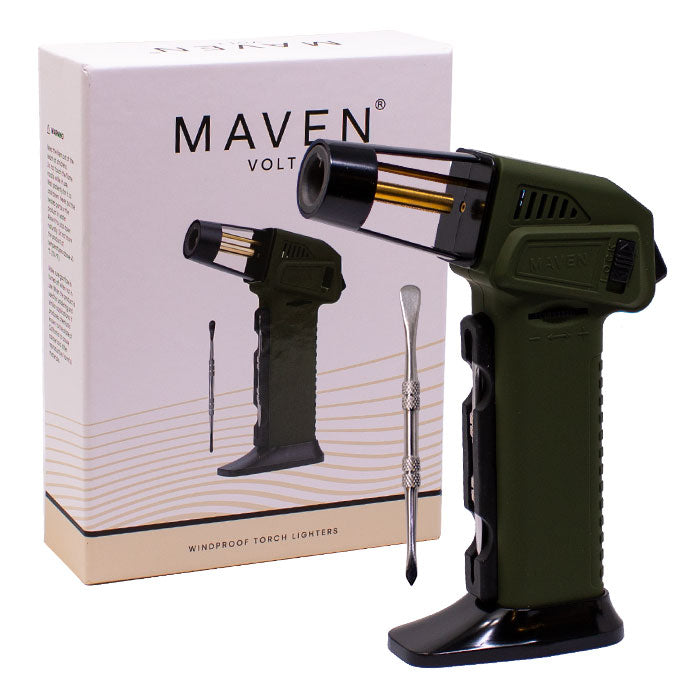 Maven | Volt Windproof Torch Lighters -Single Torch Maple Craft Inc Navy Green