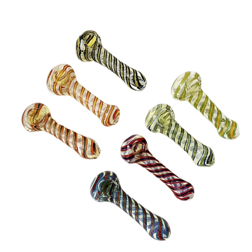 4-1/2" Fusion Spin Spoon Glass Pipe-2CT Assorted Glass Pipe Super Supplys Inc