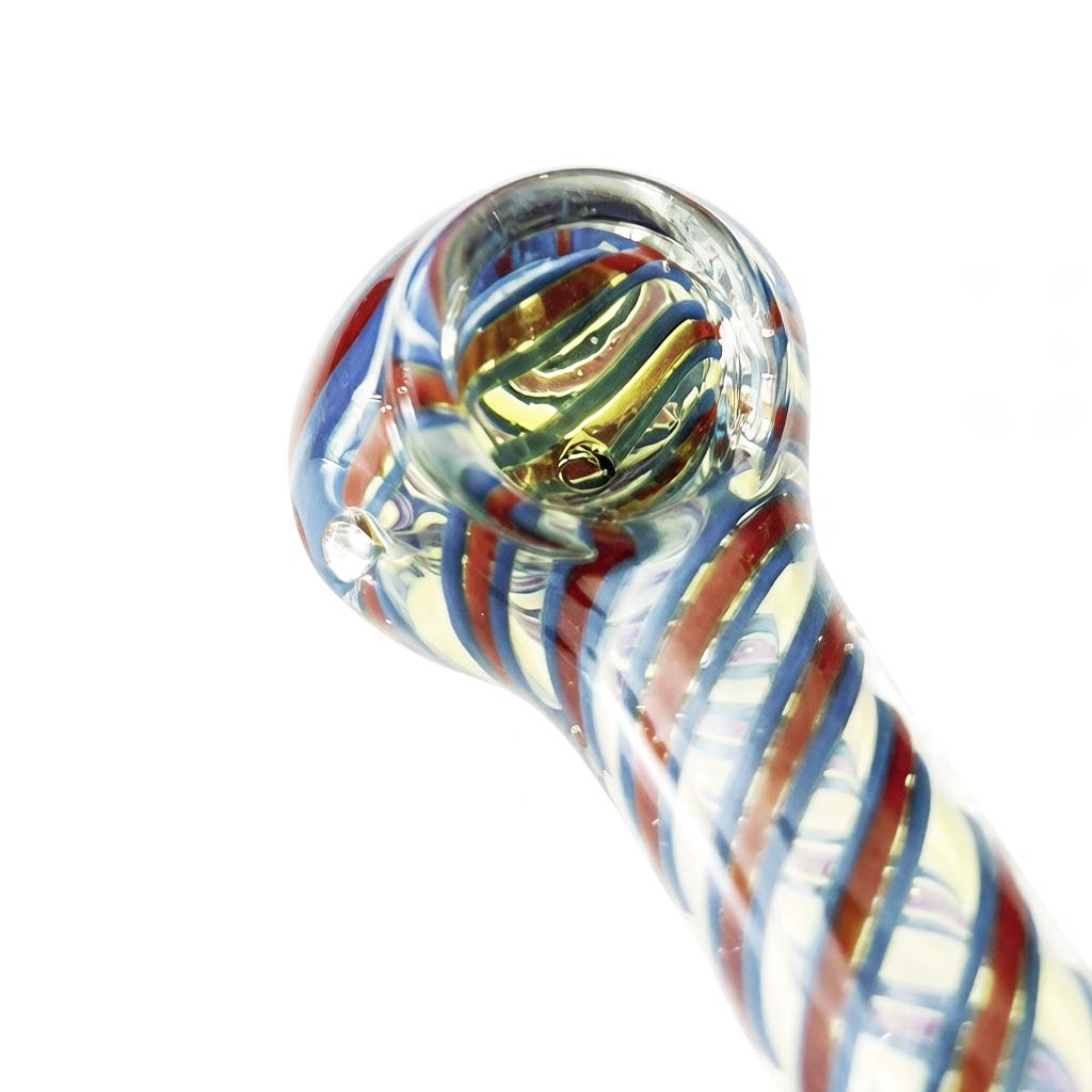 4-1/2" Fusion Spin Spoon Glass Pipe-2CT Assorted Glass Pipe Super Supplys Inc