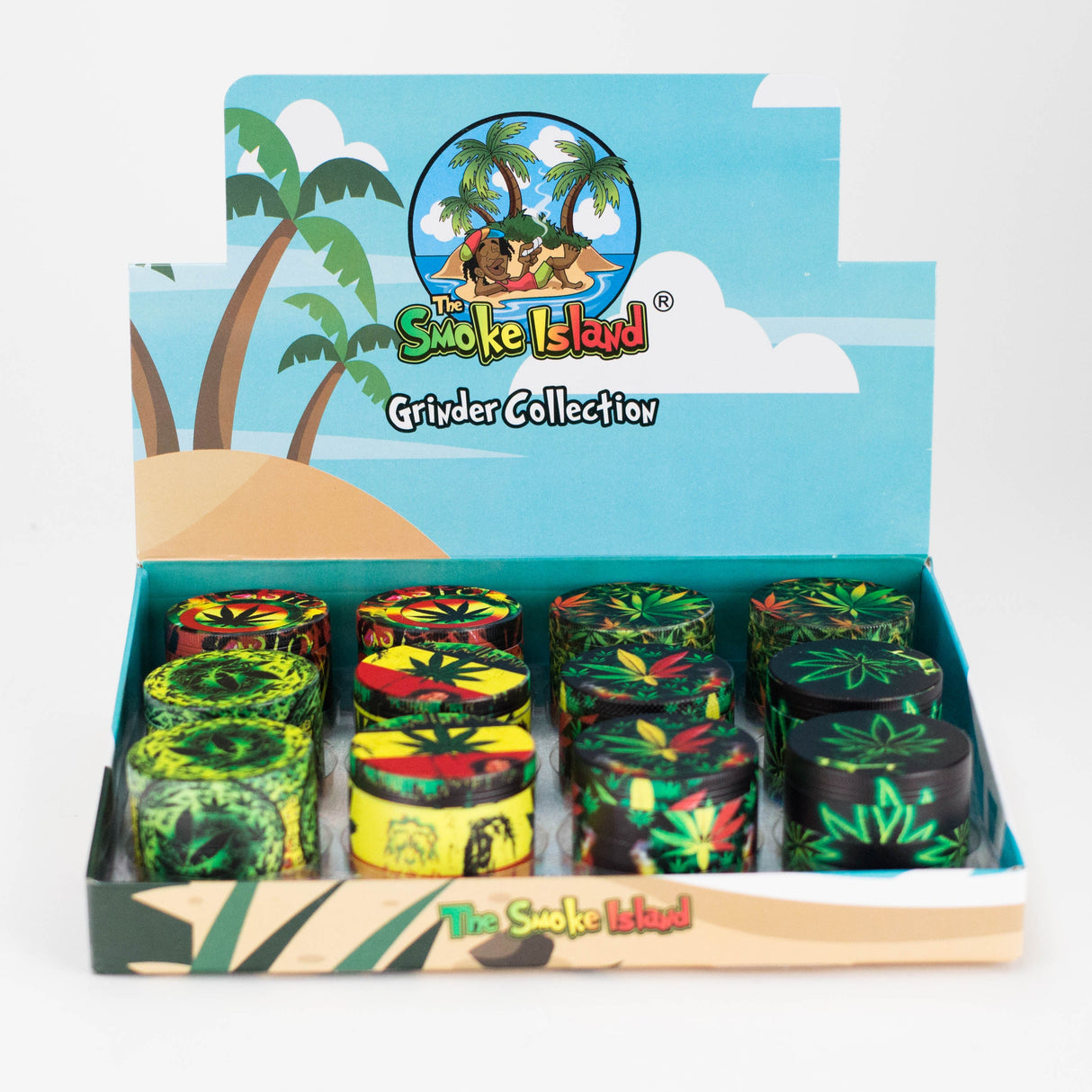 55mm Metal Grinder 4-Part with Print – Display / 12 Pack Display Pack LEHIGH WHOLESALE