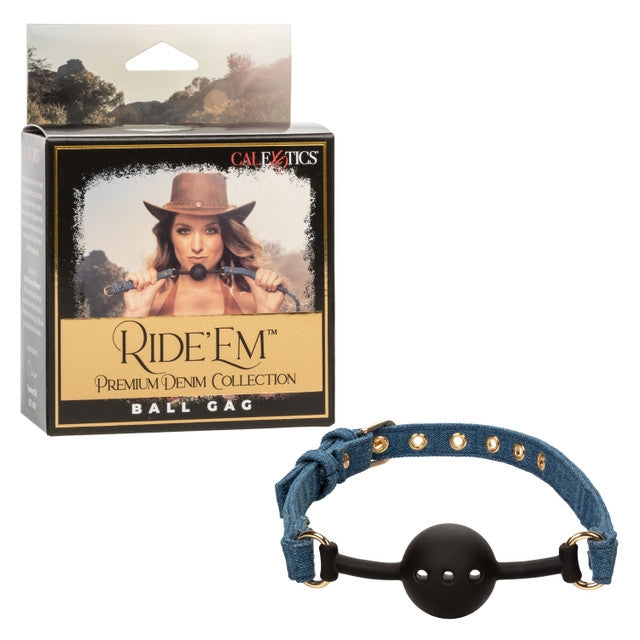 Ride 'Em Premium Denim Collection Ball Gag Adult Toy JAL