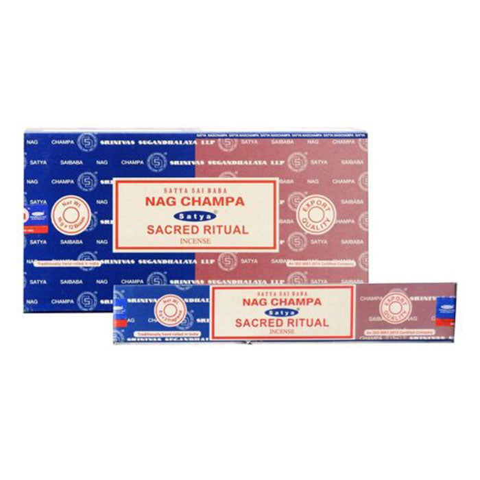 Satya | Nag Champa 16G Incense Display of 12 Incense Maple Craft Inc Sacred Ritual